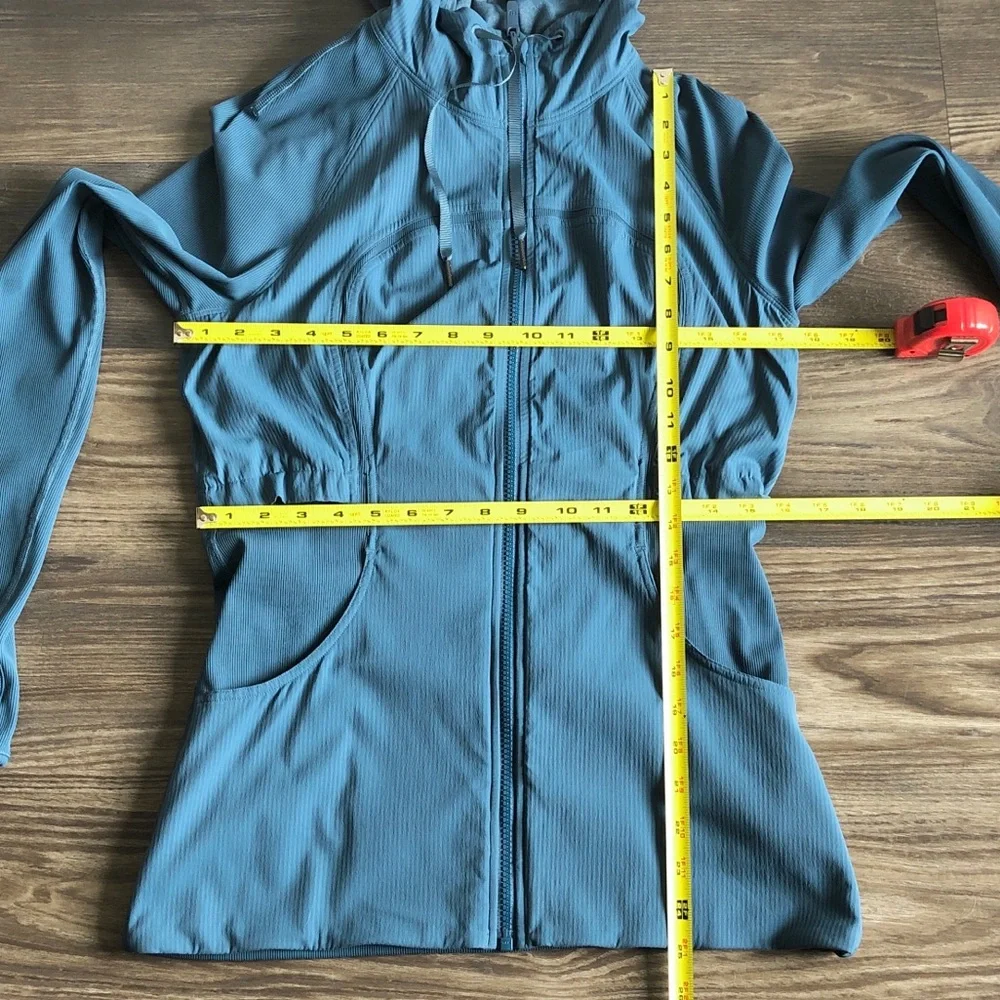 Lululemon Dance Studio Jacket Rib Sleeve Reversible Petrol Blue 10 Hoodie